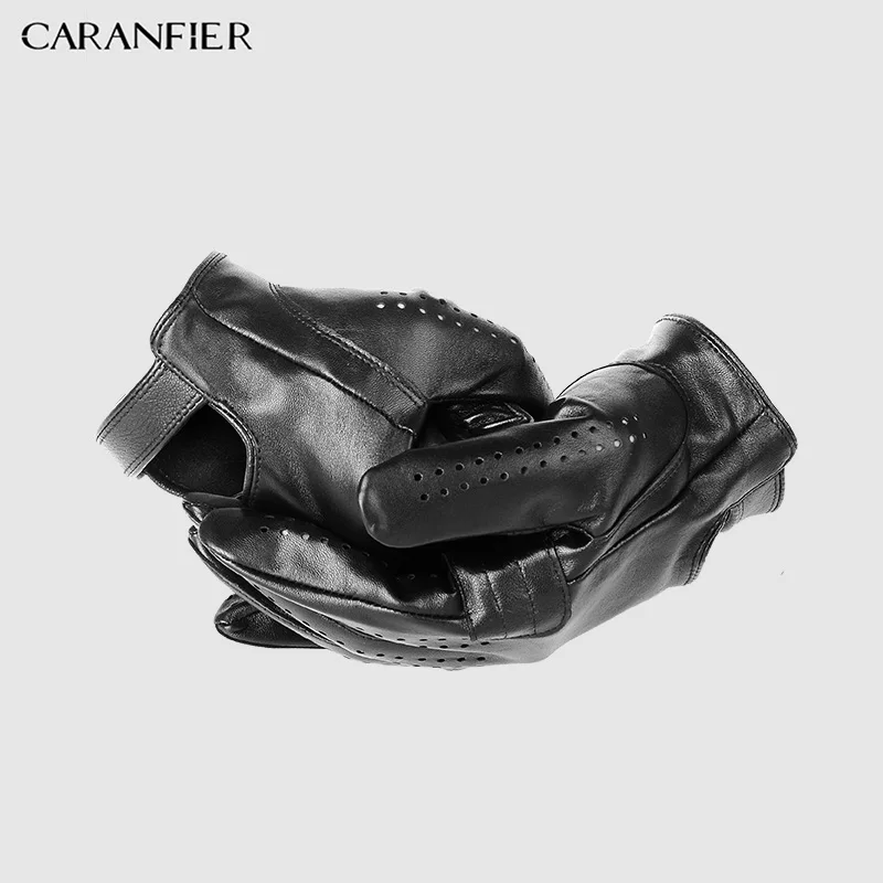 Мужские дышащие перчатки CARANFIER из натуральной козьей кожи тонкие