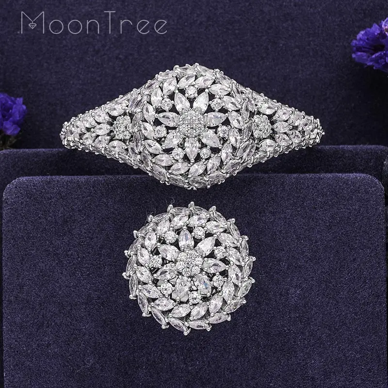 MoonTree серебряный цвет цветочный цветок геометрия модная роскошная супер ааа