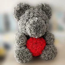 Горячая 40 см медведь розы искусственные цветы для дома свадьбы Fsetival DIY Дешевые Свадебные украшения Подарочная коробка венок ремесла
