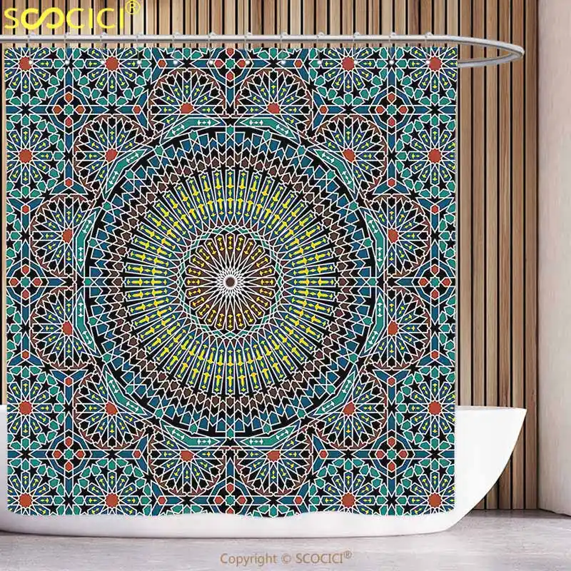 Waterproof Shower Curtain Geometric Decor Traditional Middle