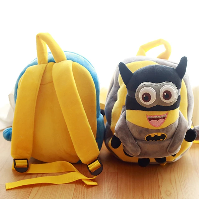 3D eyes Despicable Me Minion Plush Backpack Child PRE School Kid