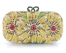 YU18-3 Crystal Evening Bag Clutch Peacock diamond pochette soiree Women evening handbag wedding party purse clutch bag