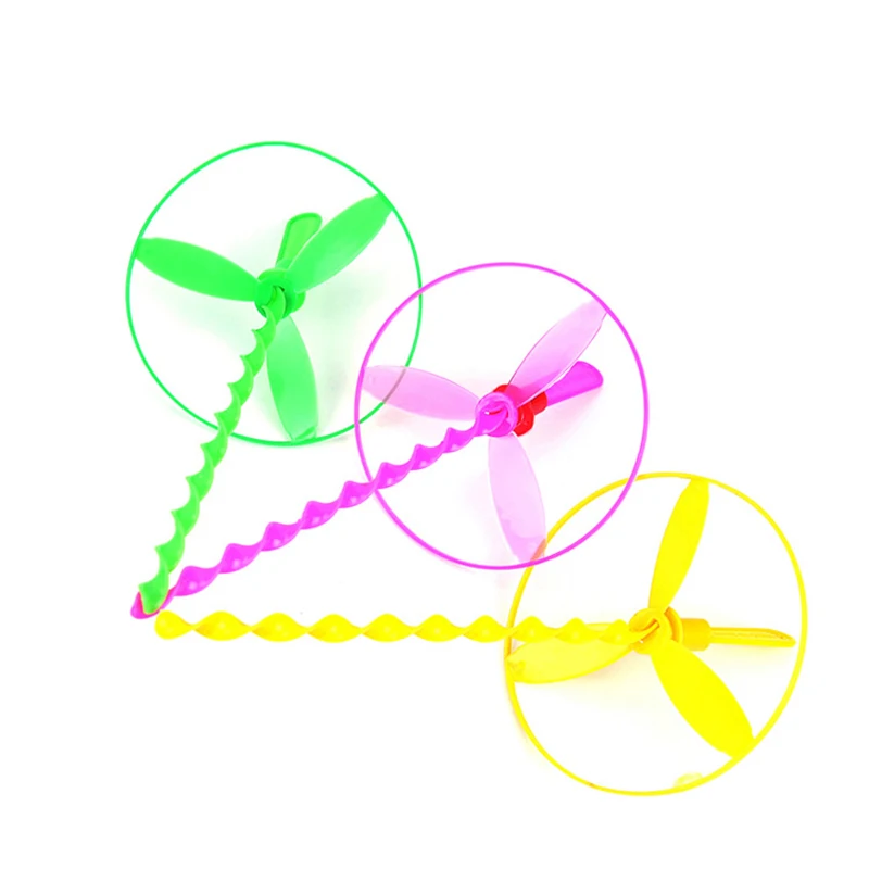 5 шт./лот Пластиковый Вертолет бамбуковая Стрекоза Летающая 3 в 1 традиционная детская игра спиральные стрелы приколы и розыгрыши TY0356