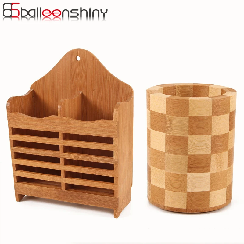 

BalleenShiny Wood Chopsticks Box Organizer Holder Rack Kitchen Storage Cutlery Chopsticks Spoon Drainer Kitchen Tools Tableware