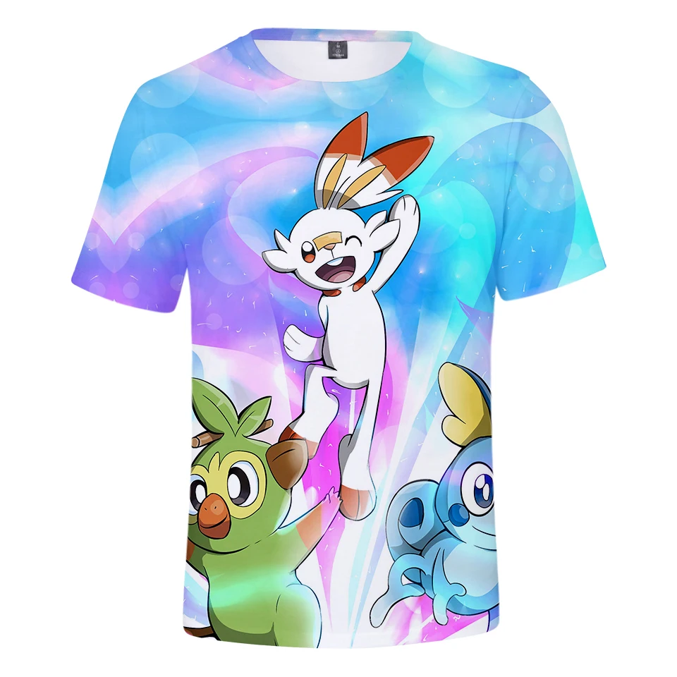 Frdun Tommy Pokemon Sword and Shield 3D Fashion Summer Cool Summer T-shirt Short Sleeve Shirts 3D Printed Casual Men/Women