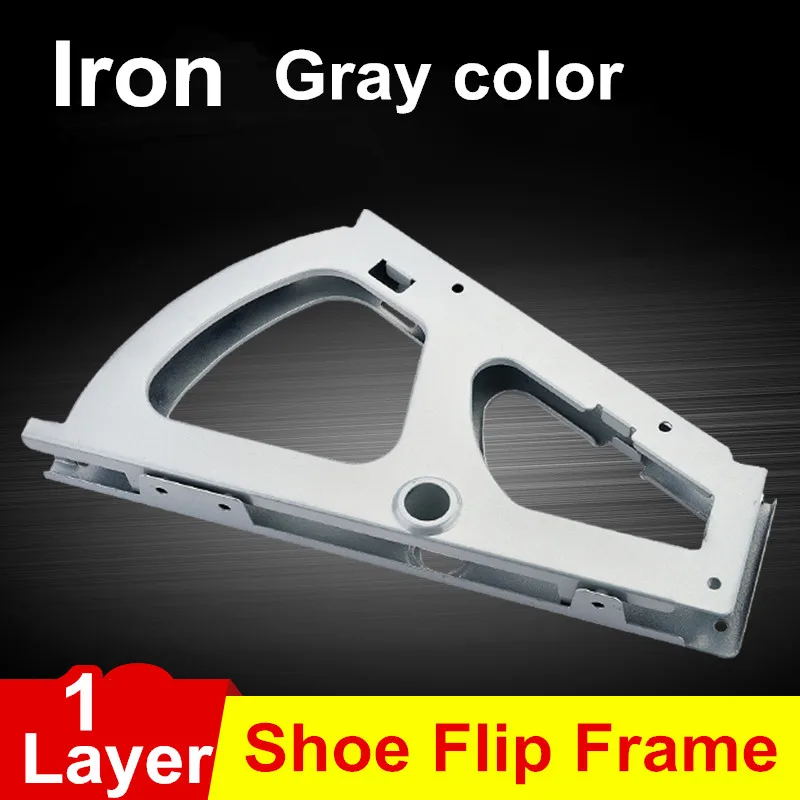 

1Pair Iron Shoe Rack Flip Frame 1 Layer option Gray Color Hidden Hinge