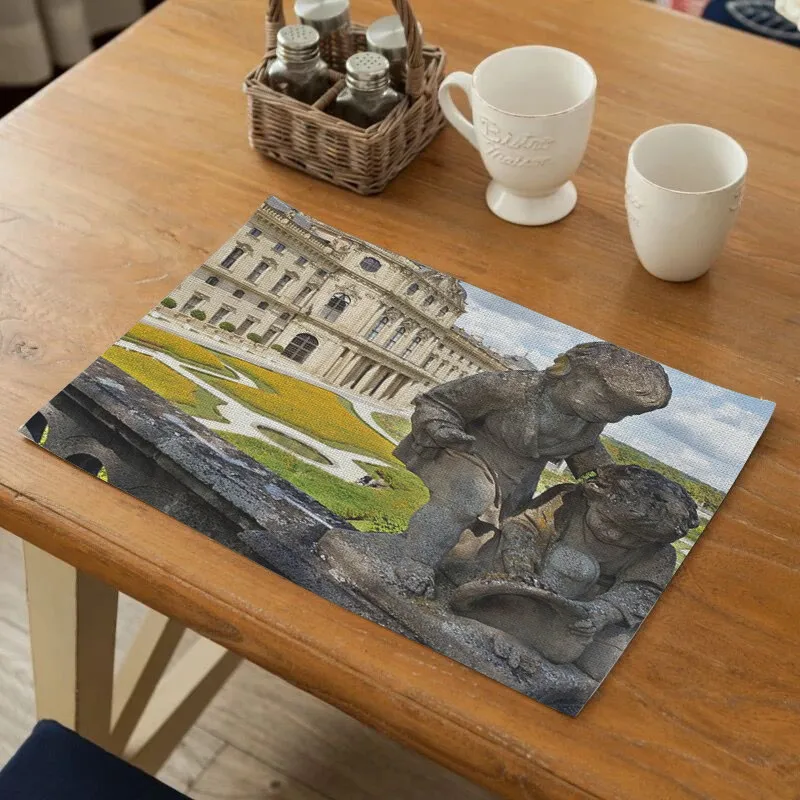 

New Modern Sculpture Pattern Placemat Table Mat Heat-insulation Linen Kitchen Dining Pads Placemats For Kitchen Table