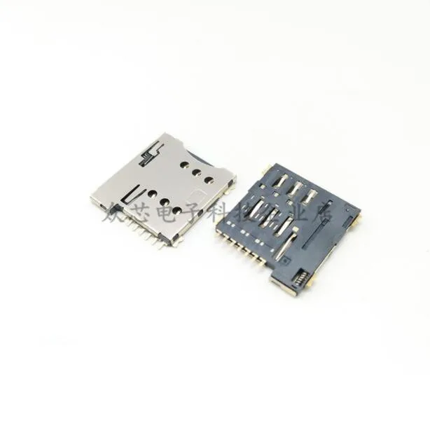 

Free shipping 20pcs 7P MICRO SIM Card Connectors 7Pins Micro sim Sockets Holder 1.35H Self Push With Switch