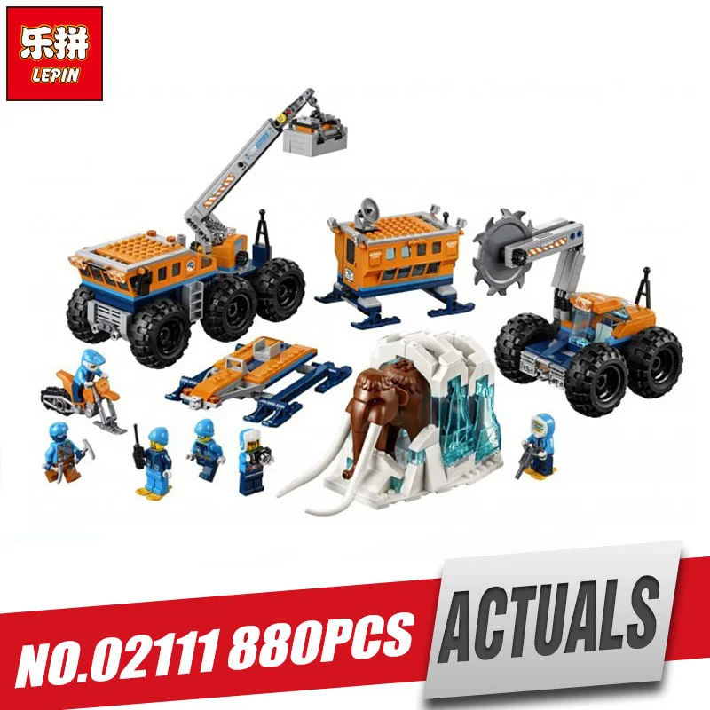 

Lepin 02111 City Series The Legoinglys 60195 Arctic Mobile Exploration Base Set Building Blocks Bricks Car Model Kids Toys Gift