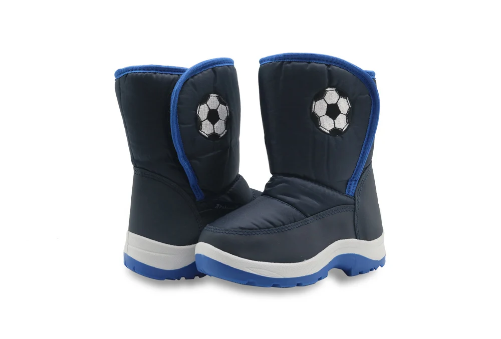 Apakowa/зимние ботинки зимние водонепроницаемые теплые ботинки до середины икры из мягкого короткого плюша для мальчиков нескользящая обувь для маленьких детей на холодную погоду