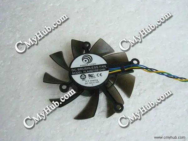 Genuine For ASUS HD7770 EAH5830 6850 6790 GTX550Ti GTS450 Power Logic PLA08015S12HH DC12V 0.35A 4Pin 4Wire Cooling Fan | Компьютеры и