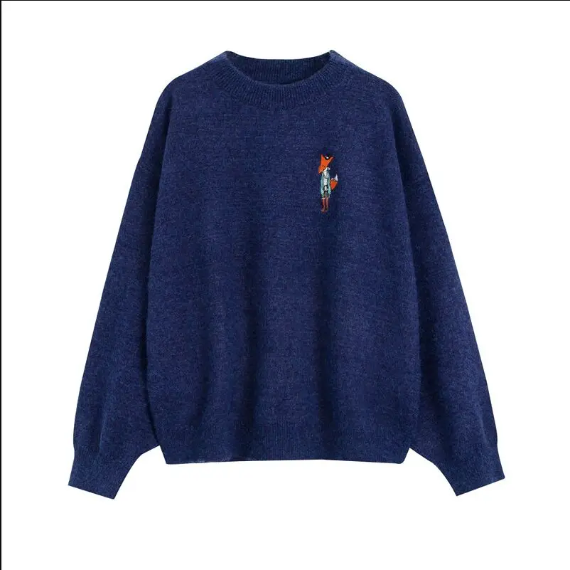 Autumn And Winter Preppy Japanese Mori Girl Hong Kong Style Render Knitted Women Sweater Pullover BF loose Lazy Vintage | Женская одежда