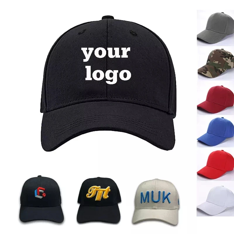 

DIY Logo Baseball Cap Flat Cap Custom-made Bucket Hat Hip Hop Child&Adult Printing Embroidery Brand Sport High-quality Snapback