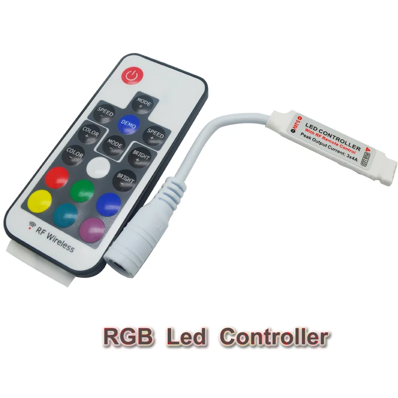 

10PCS DC12v 24v 3 channel 6a rf wireless mini rgb led remote controller to control led strip smd 5050 lighting
