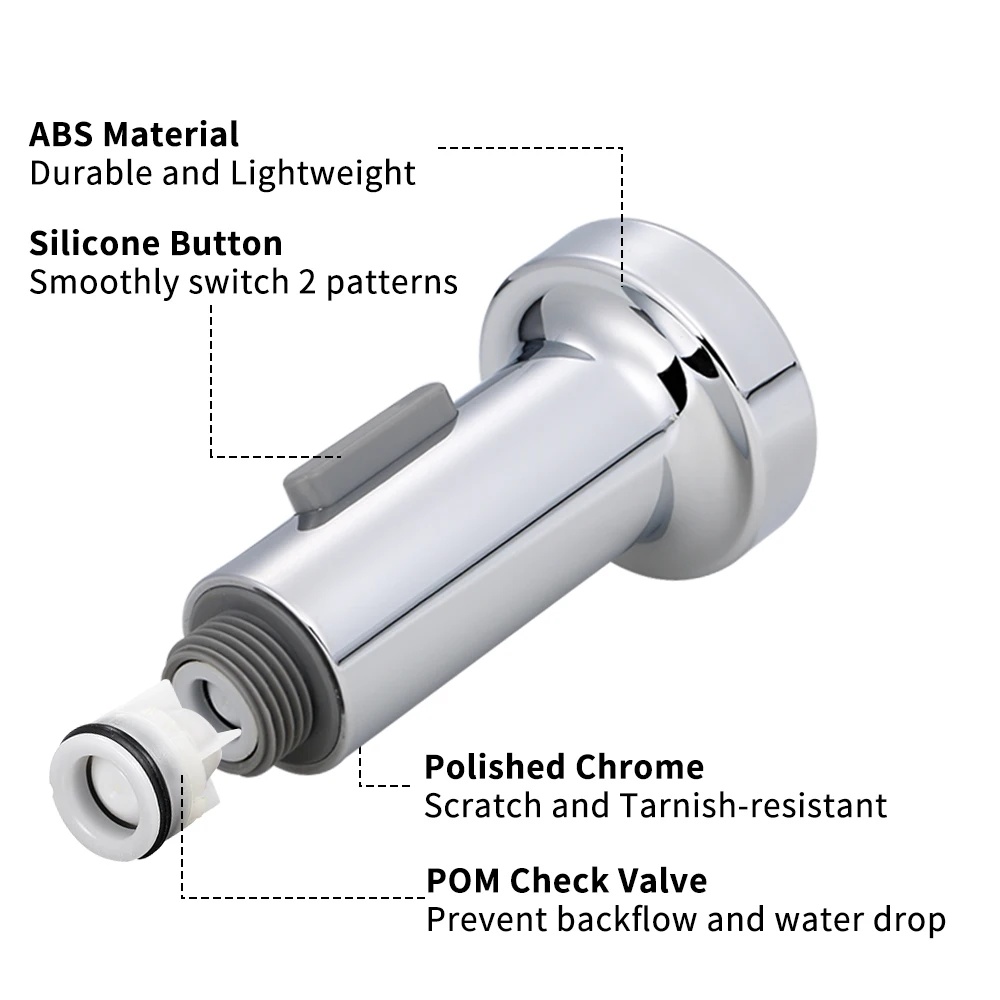 Dual Function Kitchen Sprayer Head Chrome Replace Spout for Kitchen Faucet Stream Sprayer Spout for Kitchen Faucet Dual Function Kitchen Sprayer Head Chrome Replace Spout for Kitchen Faucet Stream Sprayer Spout for Kitchen Faucet