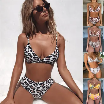 

Sexy Leopard Bikini High Waist Women Swimsuit Triangle Bra Swimwear Female High Cut Bathing Suit Swim Beachwear Maillot Plavky