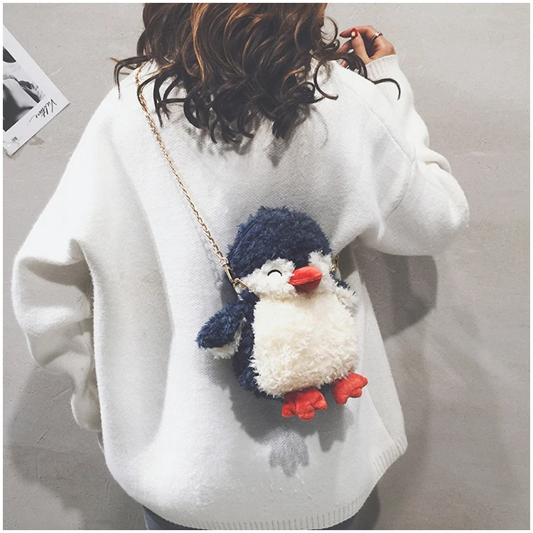Милые маленькие девочки сумка плюшевая Сумочка Кошелек принцесса мини сумки пингвин ягненка через плечо сумка плюшевый рюкзак