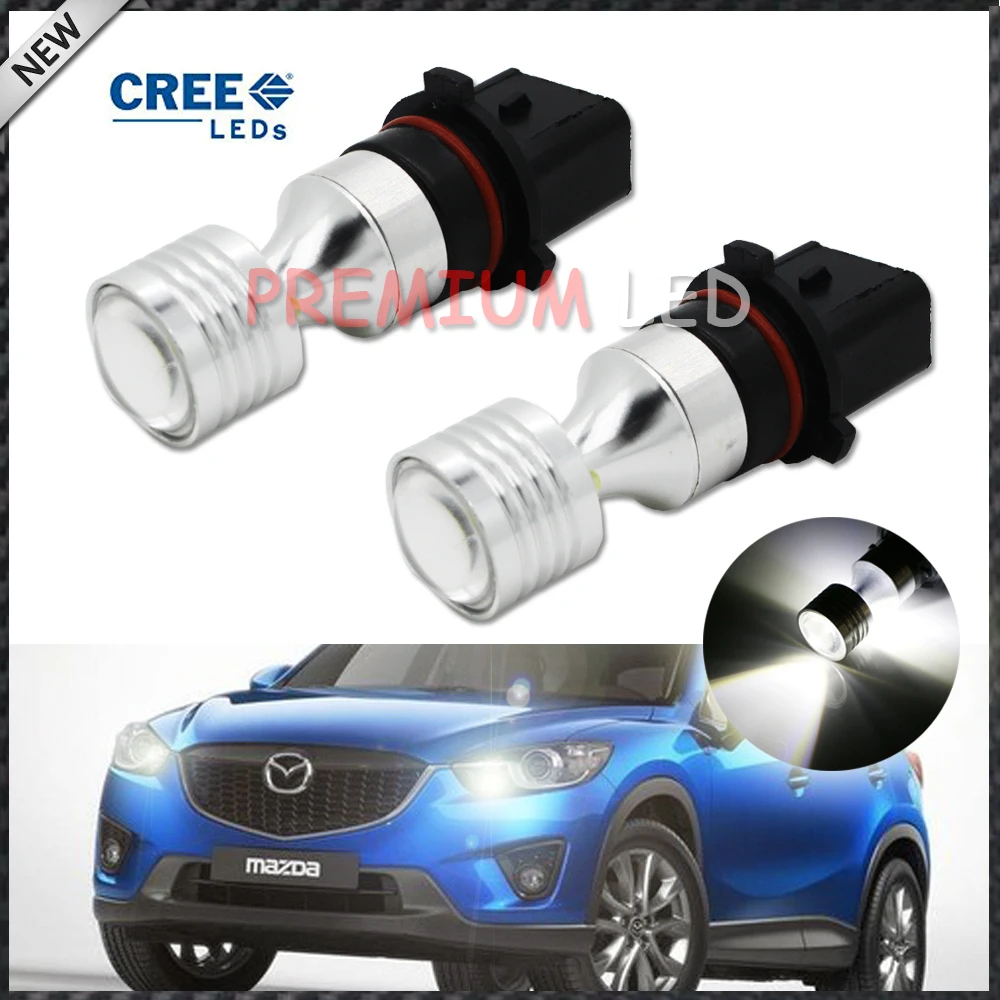 

2pcs Error Free Canbus High Power White P13W PSX26W 20W CRE'E XP-E LED Bulbs For car Mazda CX-5 Daytime Running Lights