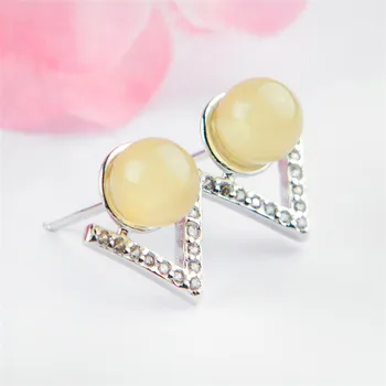 

Genuine Natural Yellow Amber Gemstone Crystal Wedding Party Earrings For Women 925 Sterling Silver Fine Jewelry