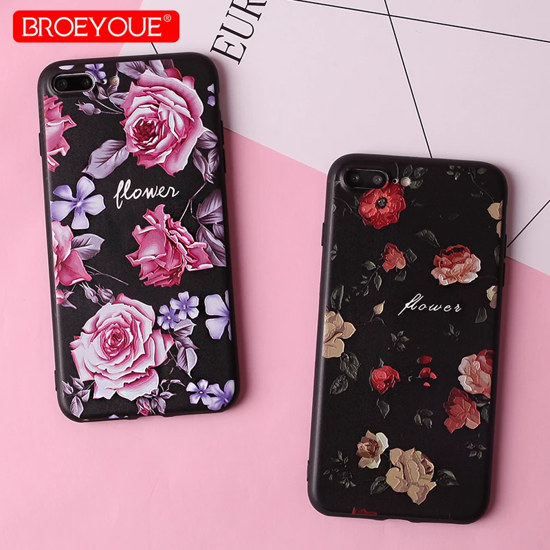 BROEYOUE 3D рельефный чехол для iPhone X 5 5S SE Мягкий Силиконовый ТПУ ультра тонкий
