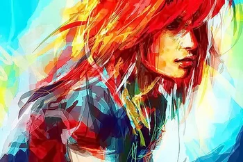 

modern handmade painting girl portrait on oil painting canvas for home decor, wallpaper