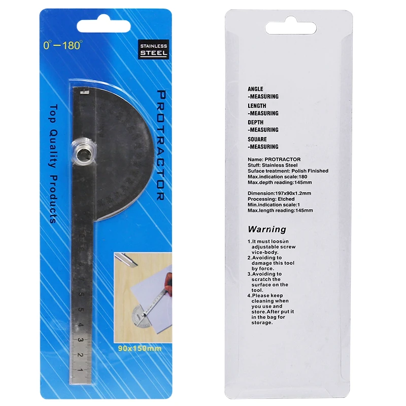 0-180Degrees 10cm Angle Ruler Goniometer Stainless Steel Protractor Round Head Ruler Woodworking Angle Square Corner Test digital angle protractor angle measuring tool angle protractor