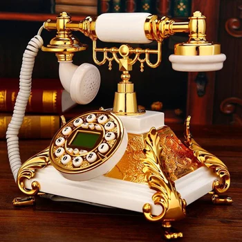 Европейские винтажные античные стационарные телефоны стационарный телефон ретрофон Telefono Fijo для дома офиса гостиной fixo antika - Цвет: Белый
