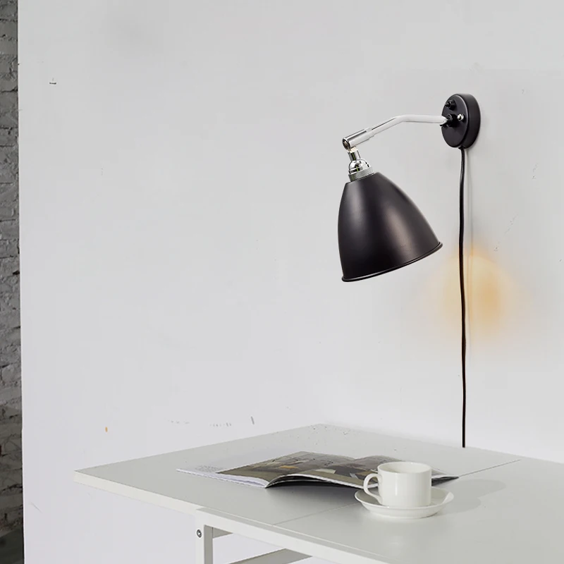 Скандинавский дизайн современный простой американский Чистый медный Ретро прикроватный светодиодный настенный светильник для гостиной спальни