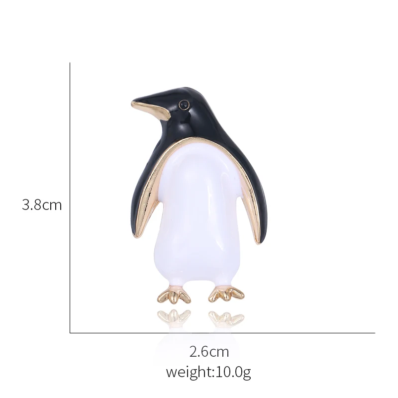 Baiduqiandu Новое поступление Изысканная белая и черная эмалированная брошь с пингвинами булавки для женщин