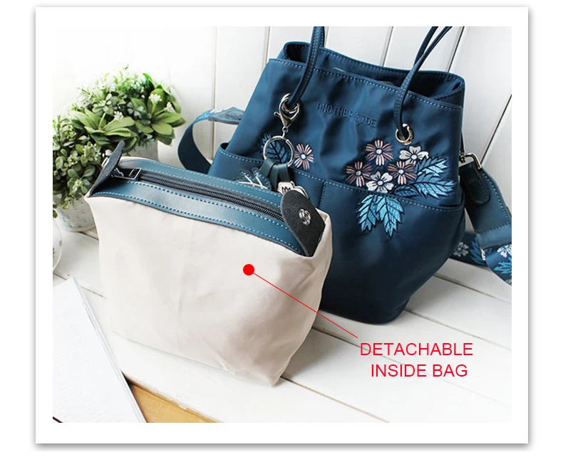 Оригинальные женские сумки с цветочной принцессой, сумка-мешок с вышивкой для женщин, нейлоновые водонепроницаемые сумки через плечо, женские композитные сумки