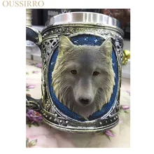3D Creative Pattern Stainless Steel Water Cup Skull Mug Drinking Cup Wolf Head Coffee Drinking Cup