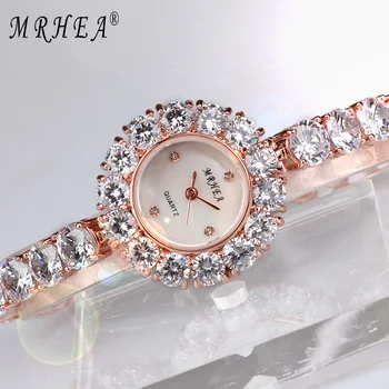 

New authentic MRHEA Women's Watch Fashion Crystal Diamond Rhinestone Watch Fashion Watch Fine Strap Bracelet