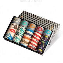 Стиль 5 шт./компл. и Boxershort Для мужчин из мягкой дышащей ткани Для мужчин нижнее белье боксеры модное хлопковое нижнее белье Для мужчин трусы-боксеры