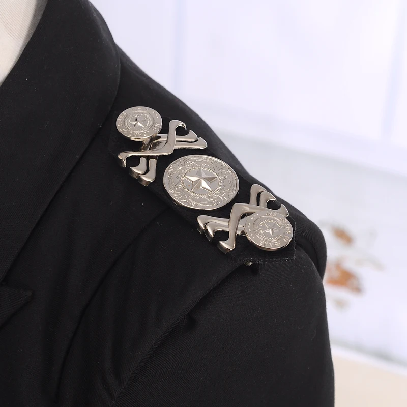 Yhpup красивый модный костюм для панков рубашка булавки на плечи Epaulet Epaulette одежда