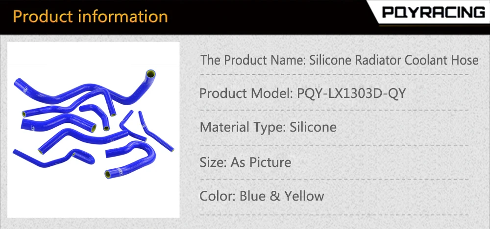 Синий и желтый D15/16 силиконовый радиатор охлаждающей жидкости шланг, силиконовый шланг комплект с логотип pqy для Honda CIVIC SOHC D15 D16 EG EK 92-00