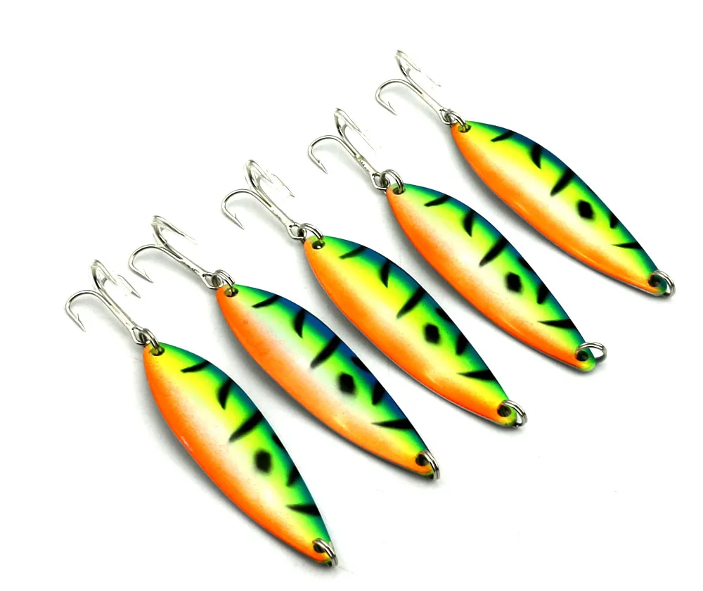 Isca de Pesca Artificial Girador Isca 7.3cm 16.6g Metal Colher Dura Sequin Paillette Agudos Gancho Pesca Equipamento 5 Pçs 2 5 pçs isca de pesca artificial girador