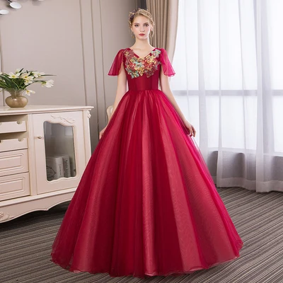 same as picture Платья дебютанток бордовые платья Quinceanera бальное платье Кепки с длинными рукавами, штаны с вышивкой повседневные Для женщин элегантные для выпускного вечера вечерние платья - Цвет: same as picture