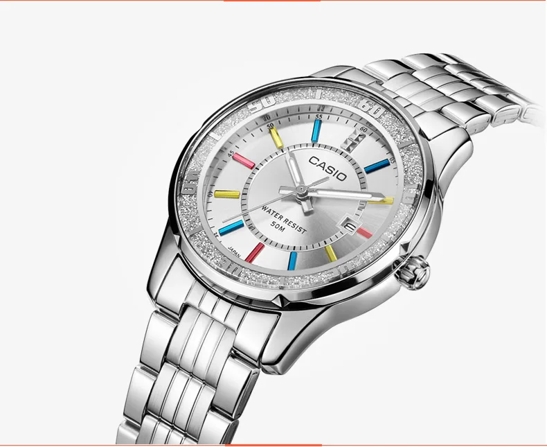 Casio, женские часы, 50 метров, водонепроницаемые, новые, указка, серия, модные, бизнес, женские, кварцевые часы, белая пластина, LTP-1359, для девушек