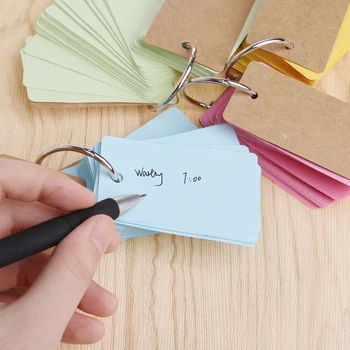 

Kraft Paper Binder Ring Easy Flip Flash Cards Study Memo Pads DIY Stationery hyq