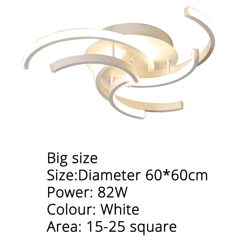 Современный светодиодный потолочный светильник для гостиной спальни белого цвета с регулируемой яркостью и пультом дистанционного AC85-260V светильник - Цвет корпуса: A 60x60x10cm 82w