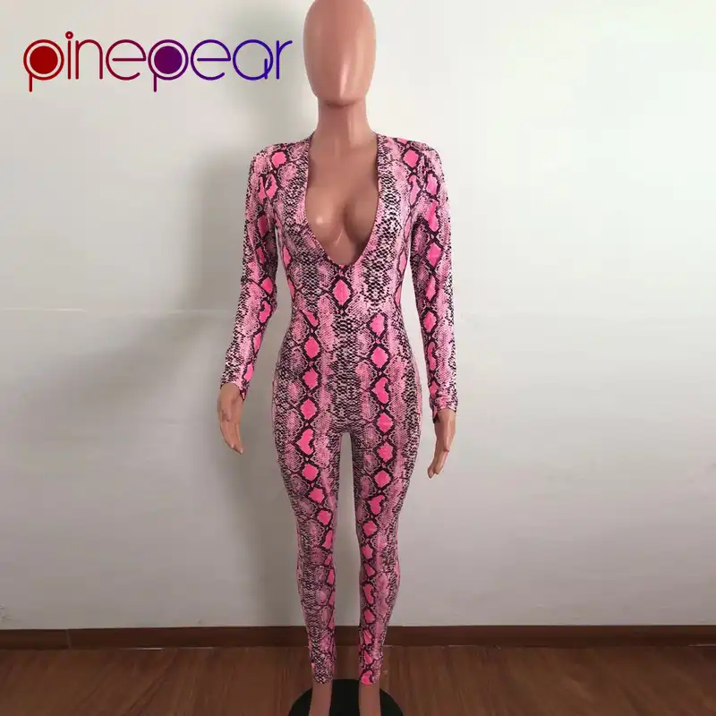 pink snakeskin jumpsuit