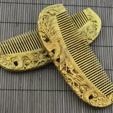 Изысканные резные природа зеленый деревянный гребень 15.5 см* 5.5 см* 0.9 см Art гребень Китайский дракон, антистатические массаж головы Здравоохранение гребень