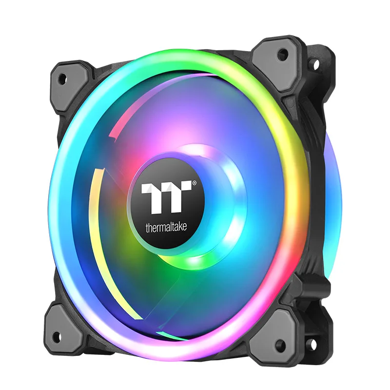 Tt(Thermaltake) Riing Trio 12 светодиодный RGB вентилятор шасси(16,8 миллионов цветов/цифровой блок управления/Голосовое управление/синхронизация цвета