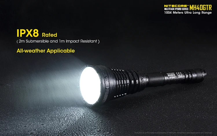 NITECORE 1200Lms MH40GTR с 2x18650 батареей охотничий поисковый фонарь сверхдальний 1004 м Тактический перезаряжаемый фонарь