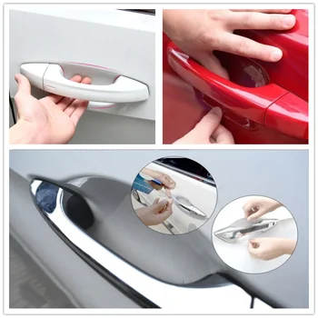 

4Pcs Car door Handle Protection Film Car sticker for SsangYong Actyon Turismo Rodius Rexton Korando Kyron Musso Sports