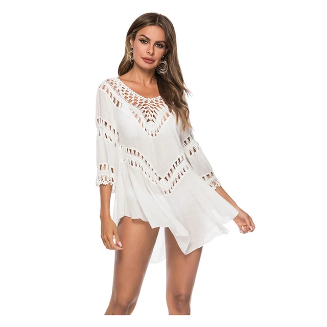{Excellent|Wonderfull|Very Good|Very Recommended} Hot Sale Women Loose Casual long smock Sexy Beachwear Cover Ups Swimswear Bikini Tops Best Offers