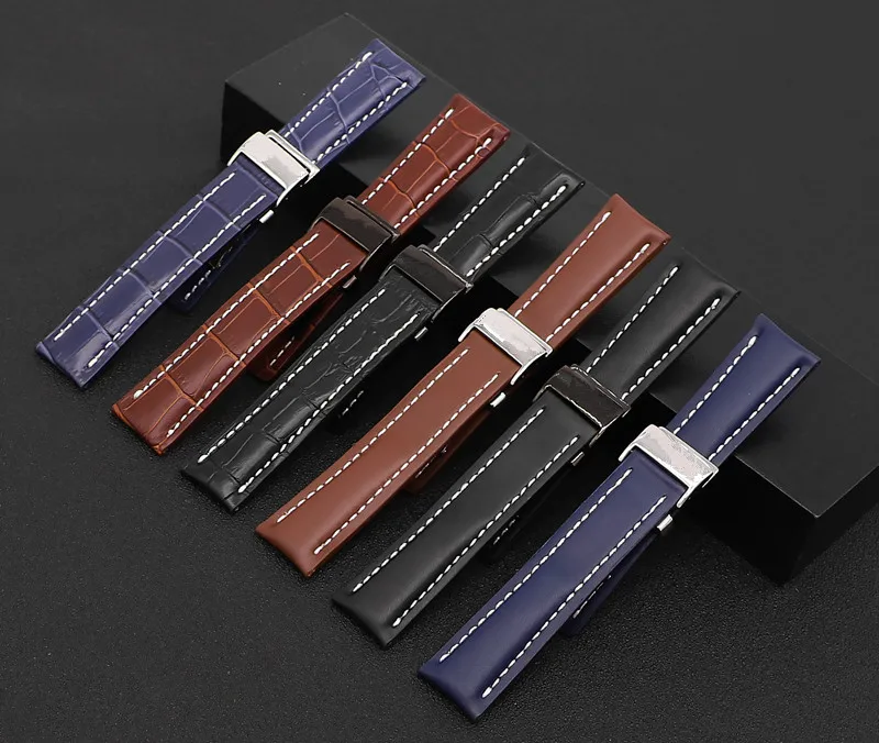 

Real Genuine Leather Watch Band Watchband For Breitling strap for NAVITIMER belt WORLD Avenger/navitimer 20mm 22mm 24mm tools