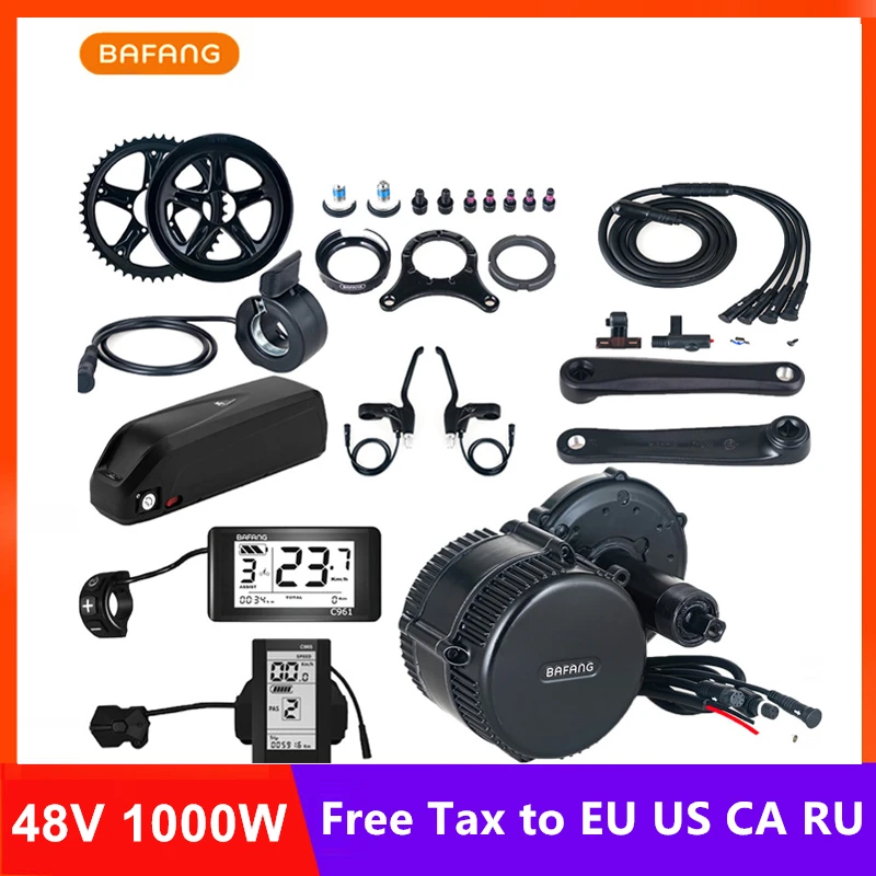 48V 1000W Bafang 8fun BBSHD BBS03 Mid Drive Motor Ebike Conversion Kit With 13AH Lithium Battery C961 C965 EU US RU Free Tax | Спорт и
