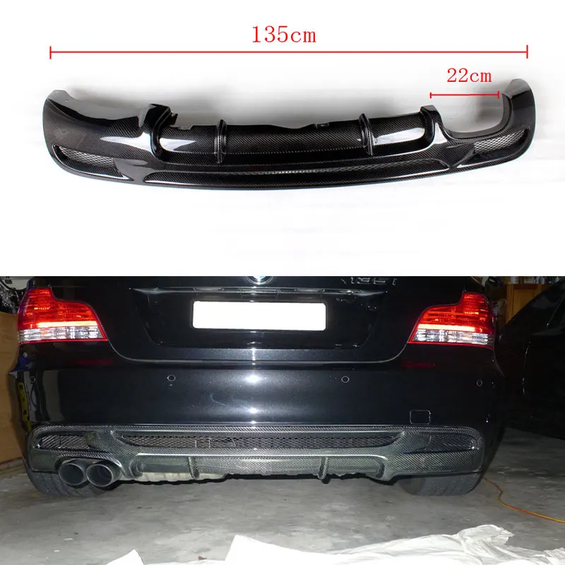 For BMW E82 M sport M tech bumper Carbon Fiber Rear Bumper Diffuser Lip