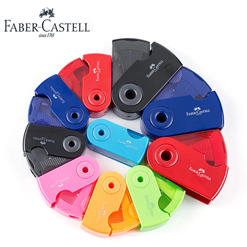 

Faber Castell 1872 Mini Sleeve Pencil Sharpener Double/Single Hole with Container Sharpeners Blacklead Color Pencils Stationery